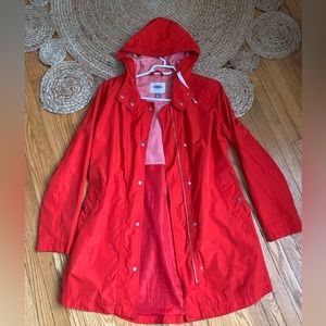 Longline Bright Red Rain Jacket